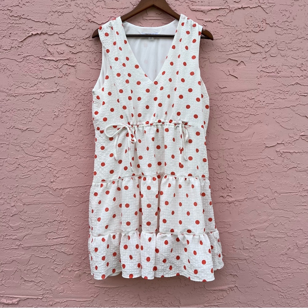 NEW Bleecker 126 Polka Dot Dress Sleeveless Size 16 Orange NWT